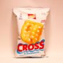 San Carlo Crisps Cross, Kartoffelflocken in Form eines Quadrats.