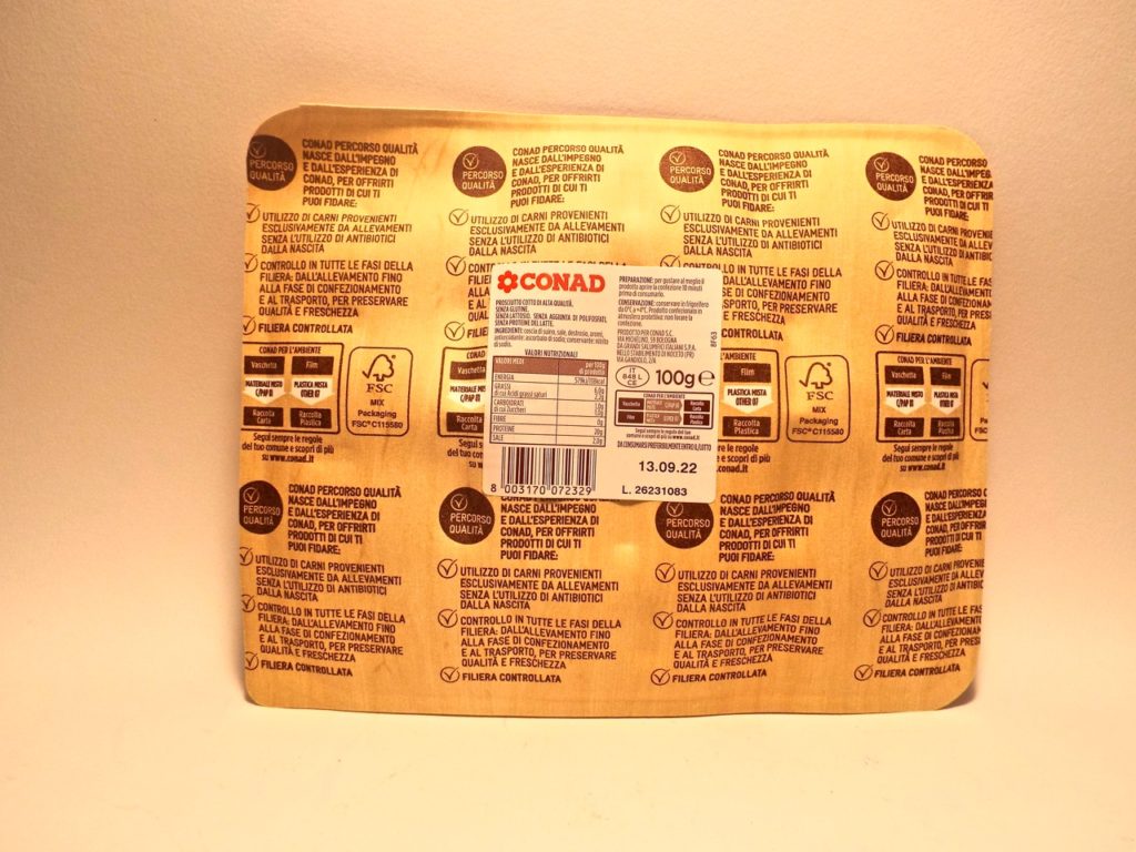 Conad cooked ham, from sounds raised without the use of antibiotics