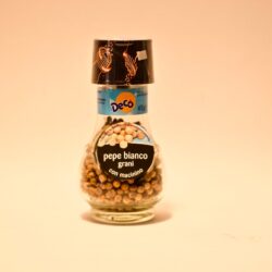 Decò White Peppercorns with grinder, simple balanced and non-invasive taste on all the dishes you like