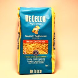 Pasta De Cecco Spaghetti tagliati, si gustano prevalentemente con pasta in brodo di pesce, oppure nelle minestre, con un brodo leggero.